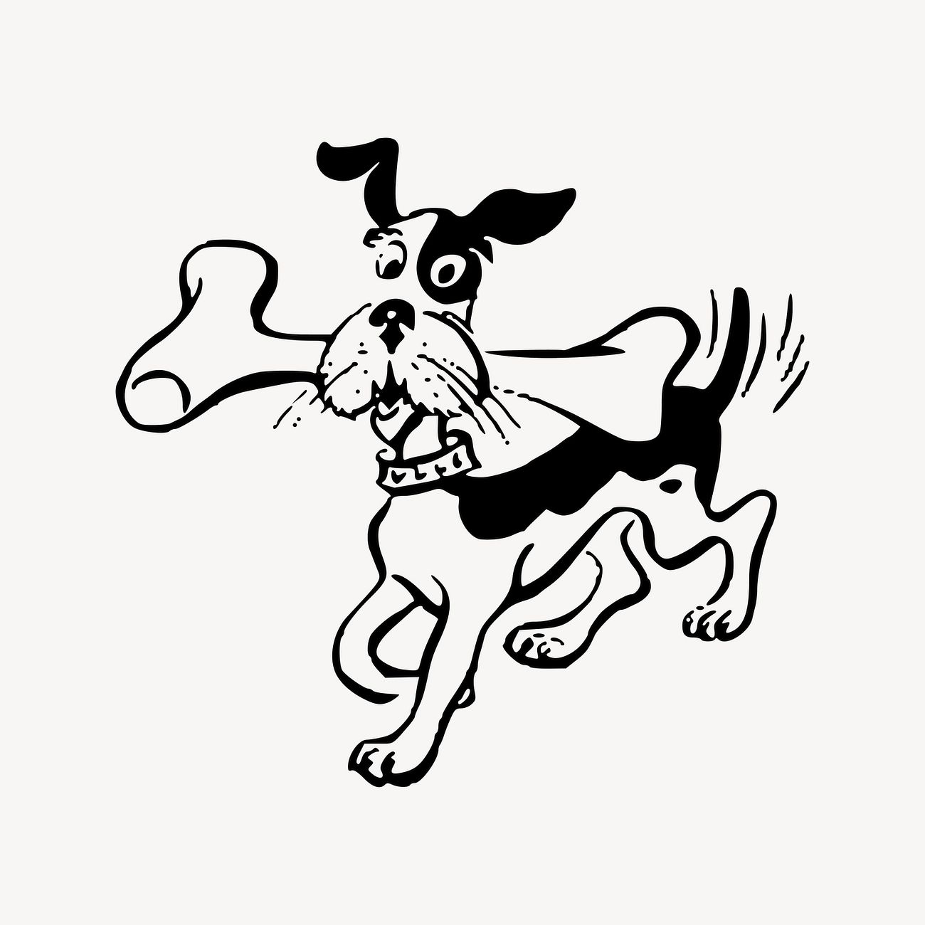 Dog with bone clipart